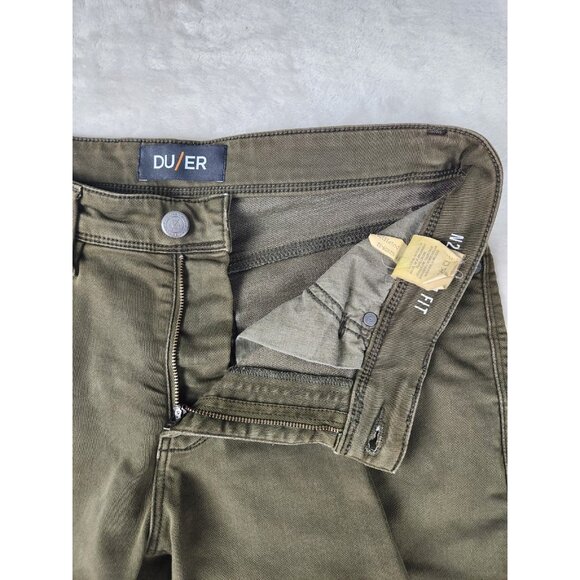 DU/ER Pants Men 31x32 Brown/Green N2X Slim Fit Tapered Stretch Chino Nature DUER - Picture 5 of 16